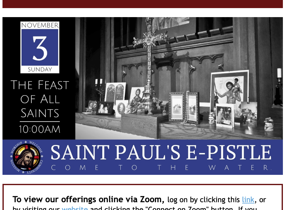 E-pistle for Sunday 03 Nov 2024